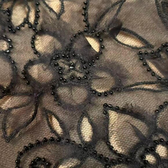 Oscar de la Renta F/W 2004 Silk Ostrich Feather Beaded Embellished Dress Sz 10 - Picture 13 of 13